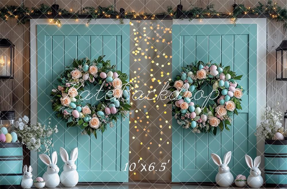 TEST Kate Easter Bunny Floral Wreath Barn Backdrop Designed by Mini MakeBelieve