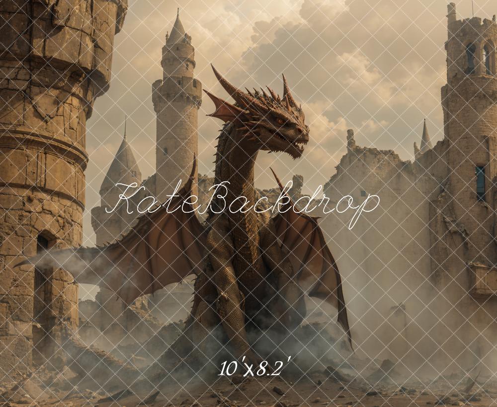 Kate Fantasy Dragon Medieval Castle Backdrop Designed by Emetselch