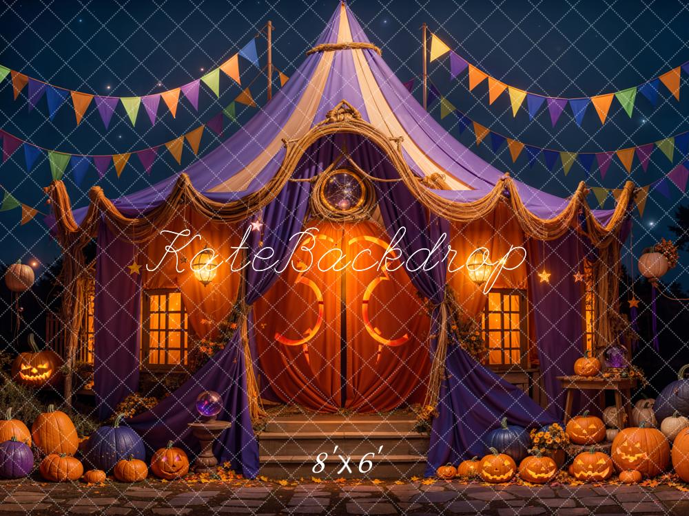 Halloween Night Betoverde Tent Foto Achtergrond Designed by Emetselch