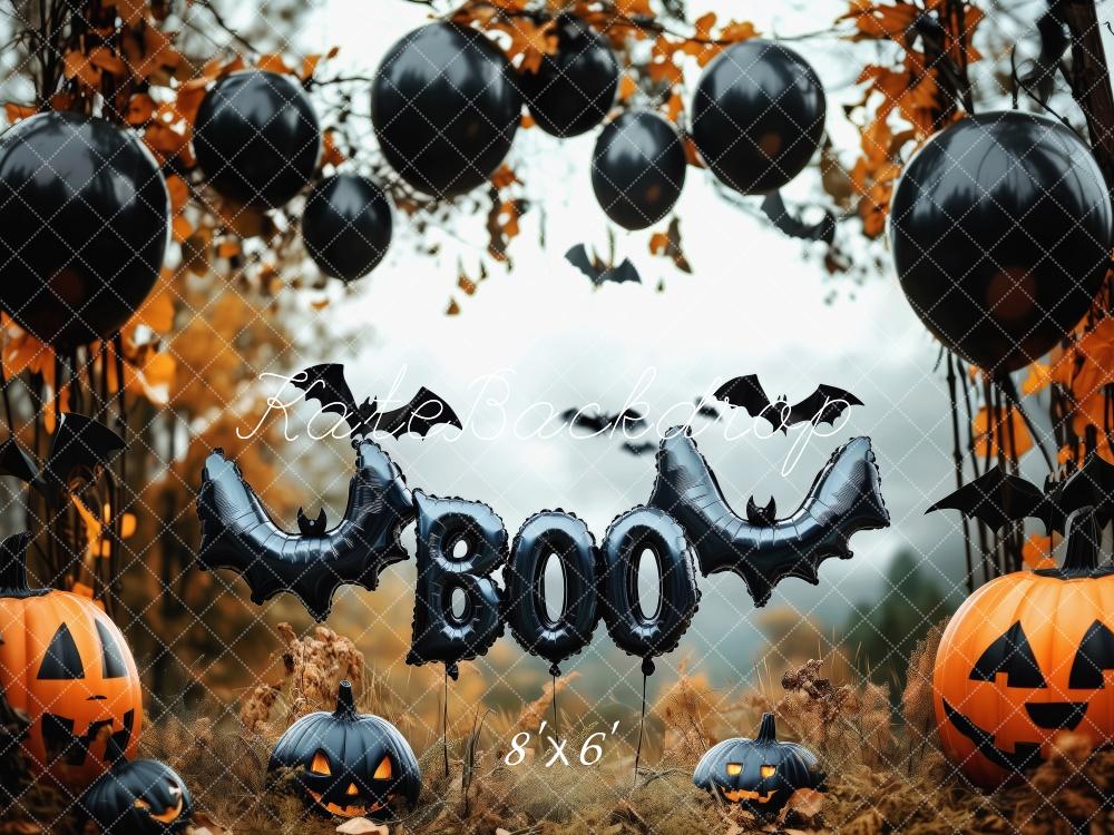 Kate Halloween Forest Balloons Pumpkins Backdrop Designed by Patty Roberts