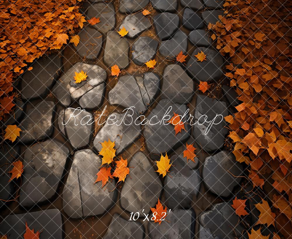 Kate Fall Maple Stone Path Floor Backdrop Designed by Kate Image