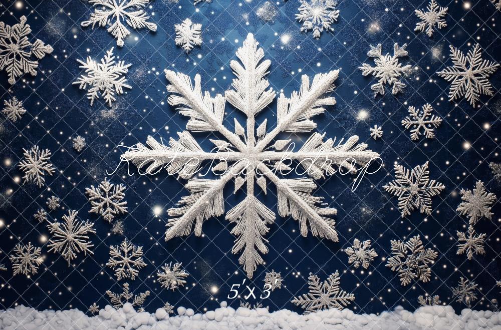 Kate Blue Winter Snowflakes Backdrop Designed by Patty Roberts