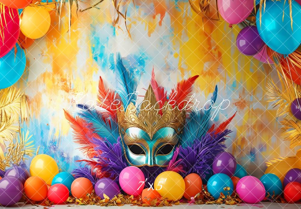 Kate Mardi Gras Carnival Mask Balloons Backdrop Designed by Patty Roberts