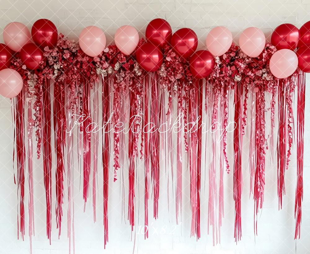 Kate Valentine Red Pink Balloon Floral Backdrop Designed by Patty Roberts