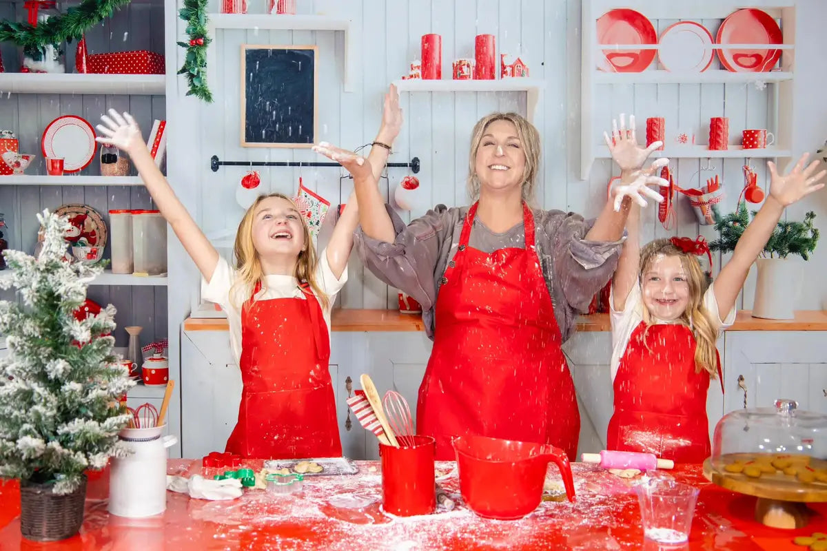 Kate Christmas Kitchen Backdrop White Wall for Photography