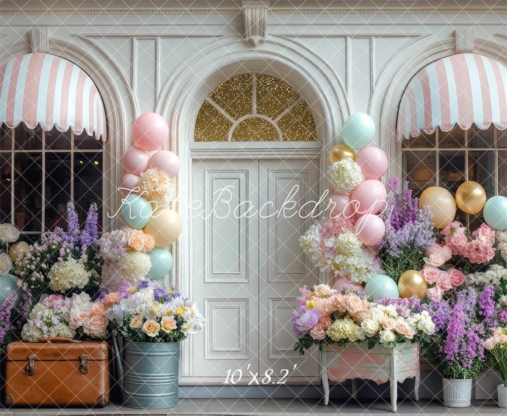 Kate Spring Flower Shop Balloon Pastel Backdrop Designed by Mini MakeBelieve