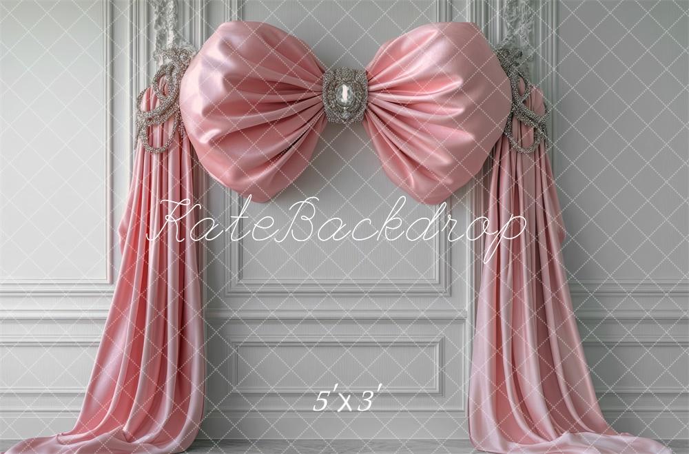 Kate Pink Bow Drapery Retro Backdrop Designed by Mini MakeBelieve