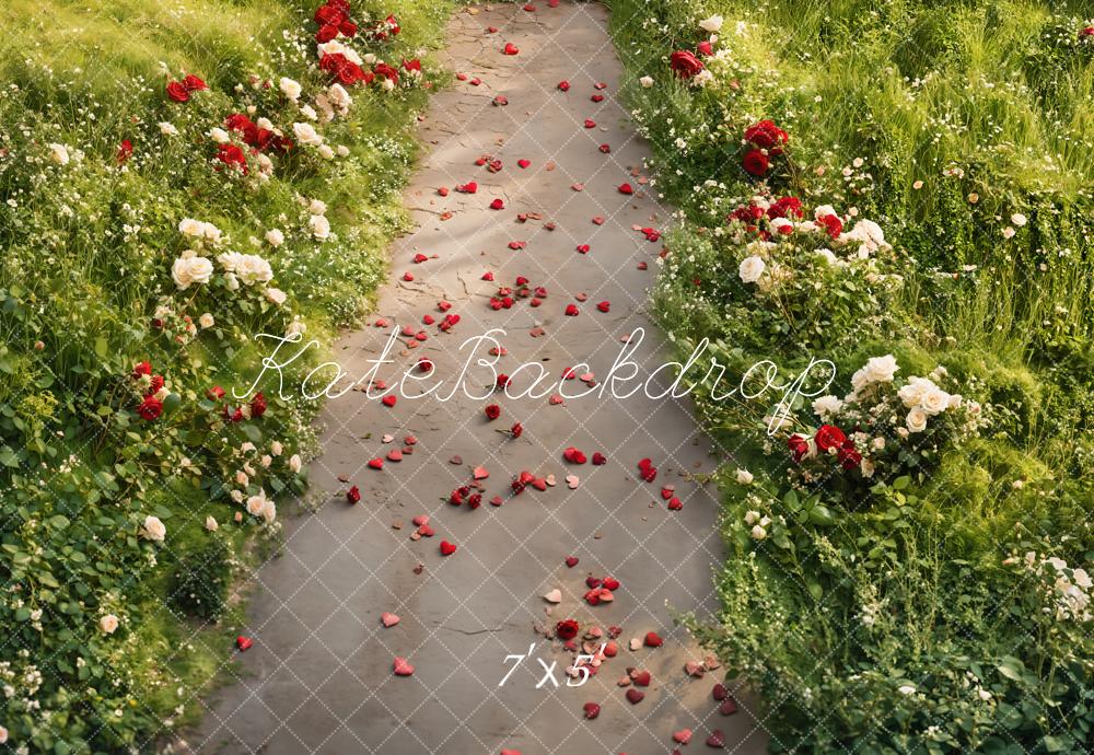 Lightning Deal #1 Kate Romantic Rose Garden Path Floor Backdrop Designed by Emetselch