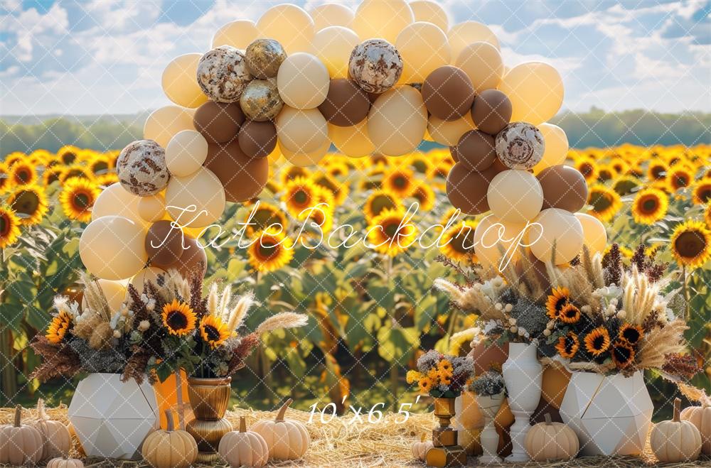 Fall Zonnebloem Ballonboog Foto Achtergrond Designed by Mini MakeBelieve