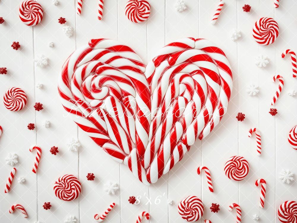 Kate Peppermint Candy Cane Heart Backdrop Designed by Patty Roberts