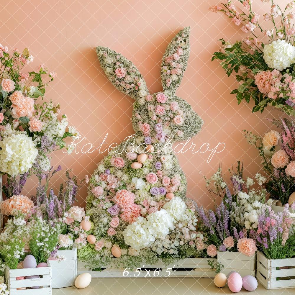 Kate Easter Bunny Flower Fence Backdrop Designed by Patty Roberts