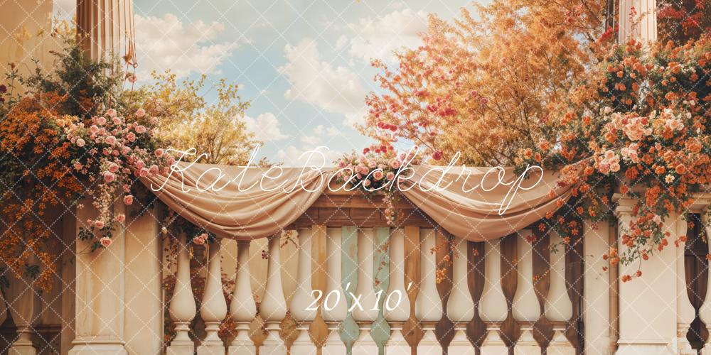 Fall Fine Art Floral Flower Balcony Backdrop Designed by Emetselch