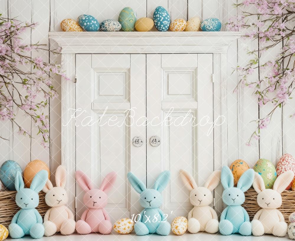 Kate Easter Bunny Eggs White Door Backdrop Designed by Patty Roberts