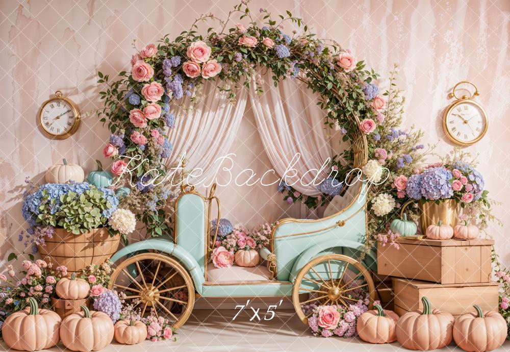 Kate Spring Floral Arch Carriage Backdrop Designed by Emetselch