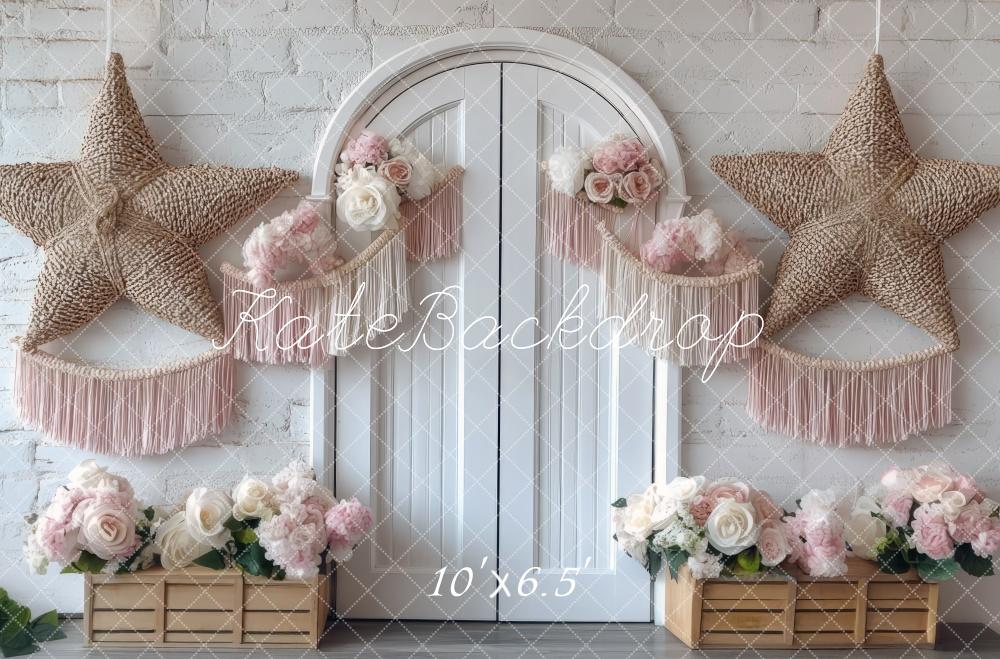 Kate Boho Star Flower Door Wall Backdrop Designed by Mini MakeBelieve