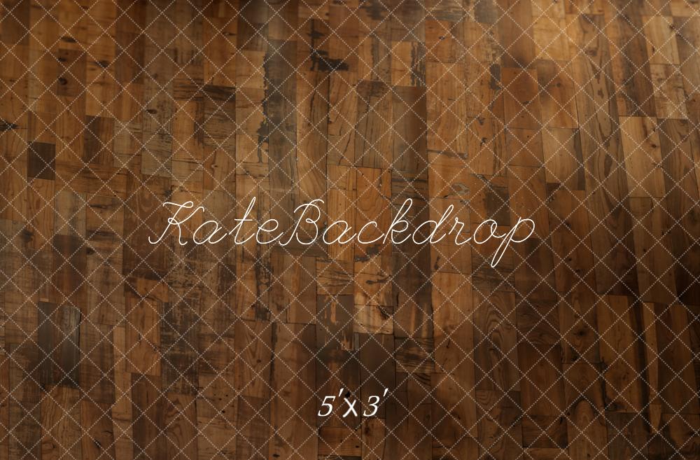 Kate Dark Brown Vintage Wood Floor Backdrop Designed by Kate Image