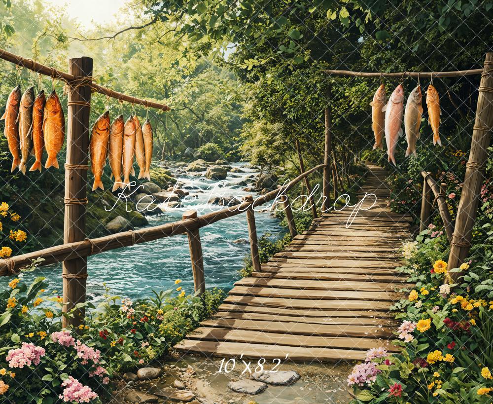 Kate Rustic Bridge Fish River Backdrop Designed by Emetselch