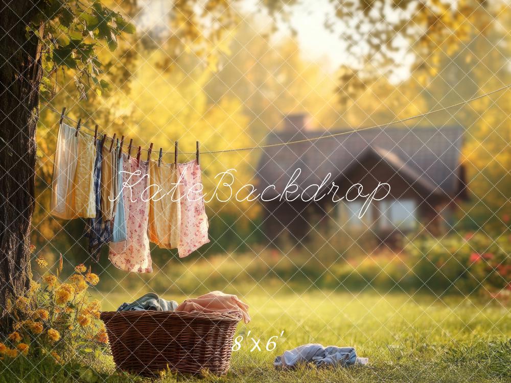 Kate Spring Laundry Day Clothes Cottage Backdrop Designed by Lidia Redekopp