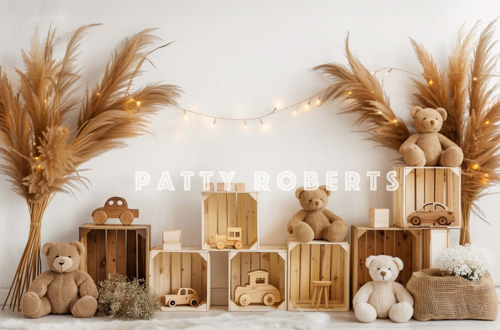 Kate Boho Teddy Bear Wooden Car Backdrop Designed by Patty Robert