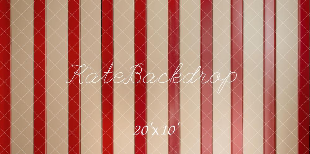 Kate Red Striped Vintage Floor Backdrop Designed by Emetselch