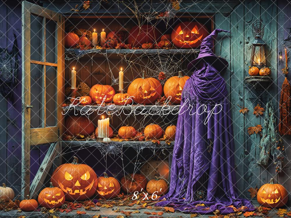 Fondo de tienda de calabazas shabby de Halloween Designed by Emetselch