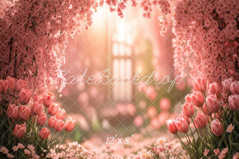 Lightning Deal #5 Kate Spring Tulip Floral Garden Backdrop Designed by Emetselch