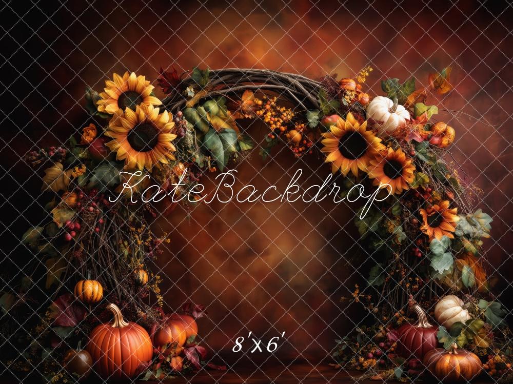 Kate Fall Sunflower Pumpkin Flower Arch Backdrop Designed by Patty Roberts