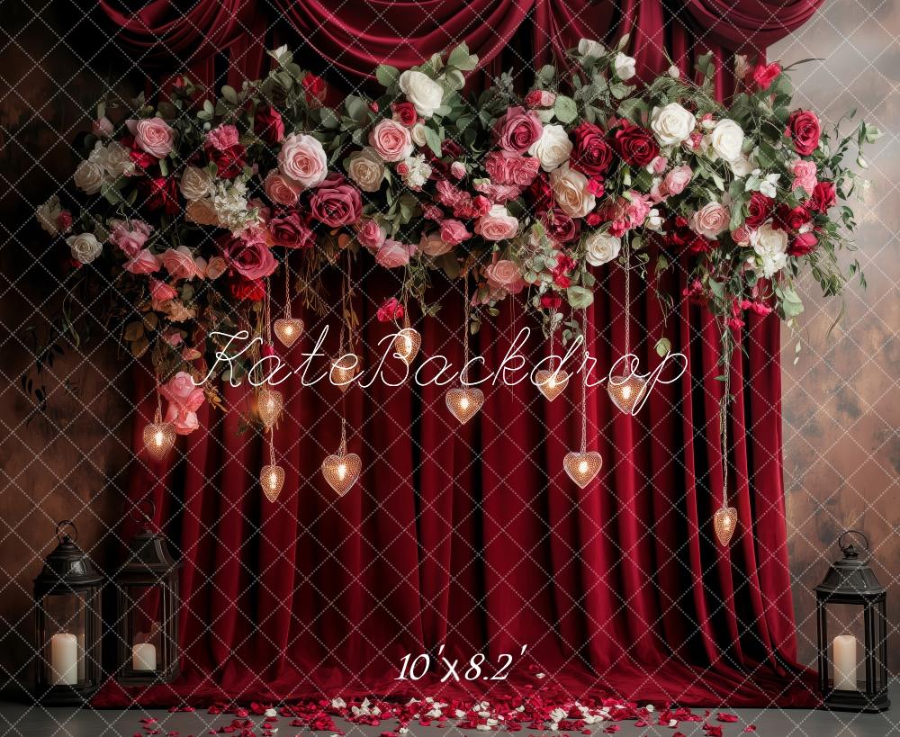 Kate Valentine Floral Wedding Roses Curtain Backdrop Designed by Patty Roberts