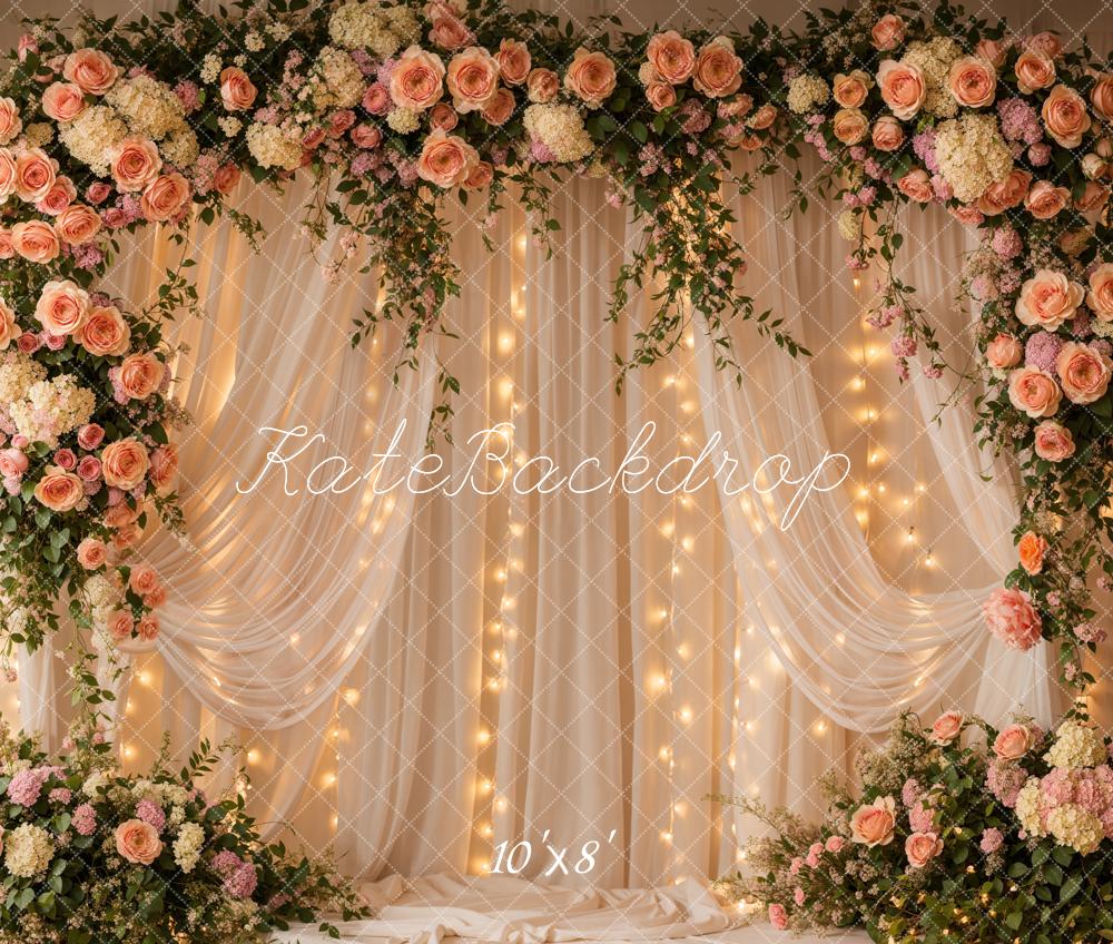 Kate Spring Romantic Curtains Floral Arch Backdrop Designed by Emetselch