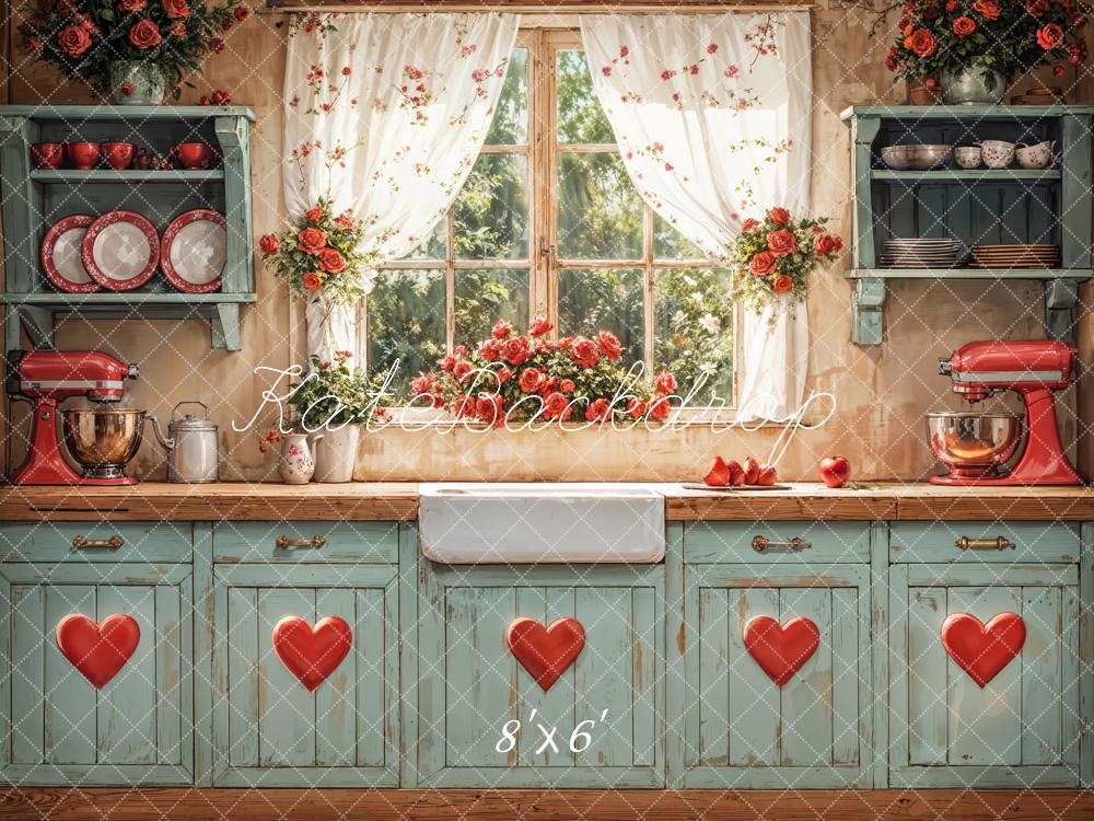 Kate Valentine Rustic Kitchen Window Backdrop Designed by Emetselch