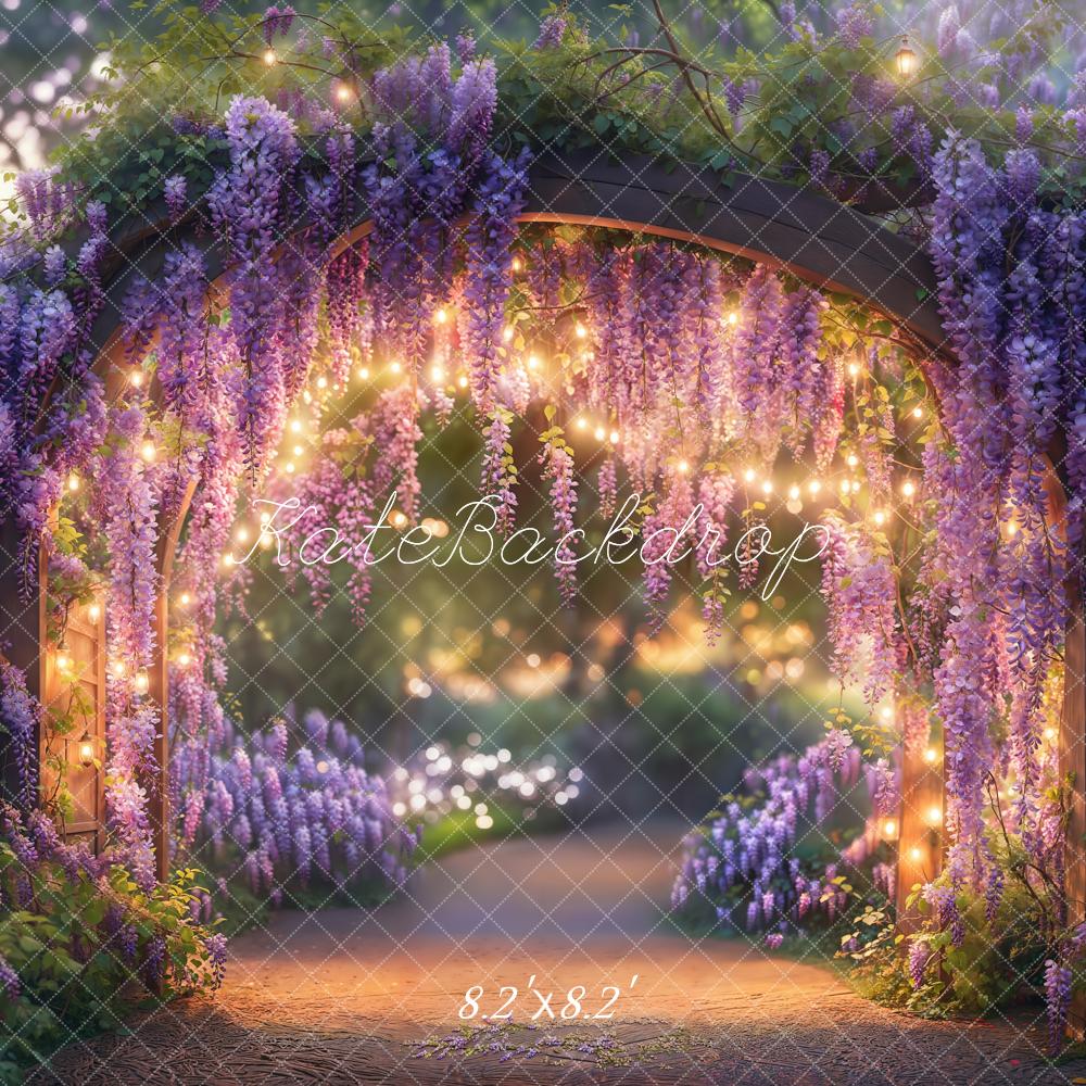 Kate Spring Fairy Wisteria Archway Lights Backdrop Designed by Emetselch