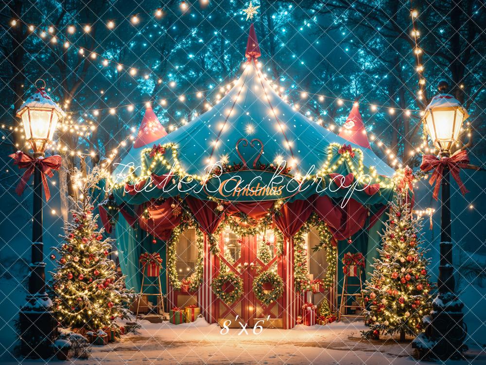 Fondo de Tente Azul Nocturno del Bosque Soñado de Christmas Diseñado por Emetselch