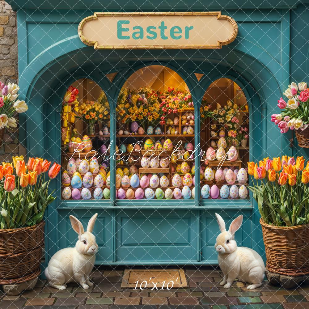 Kate Easter Bunny Flower Eggs Shop Backdrop Designed by Emetselch