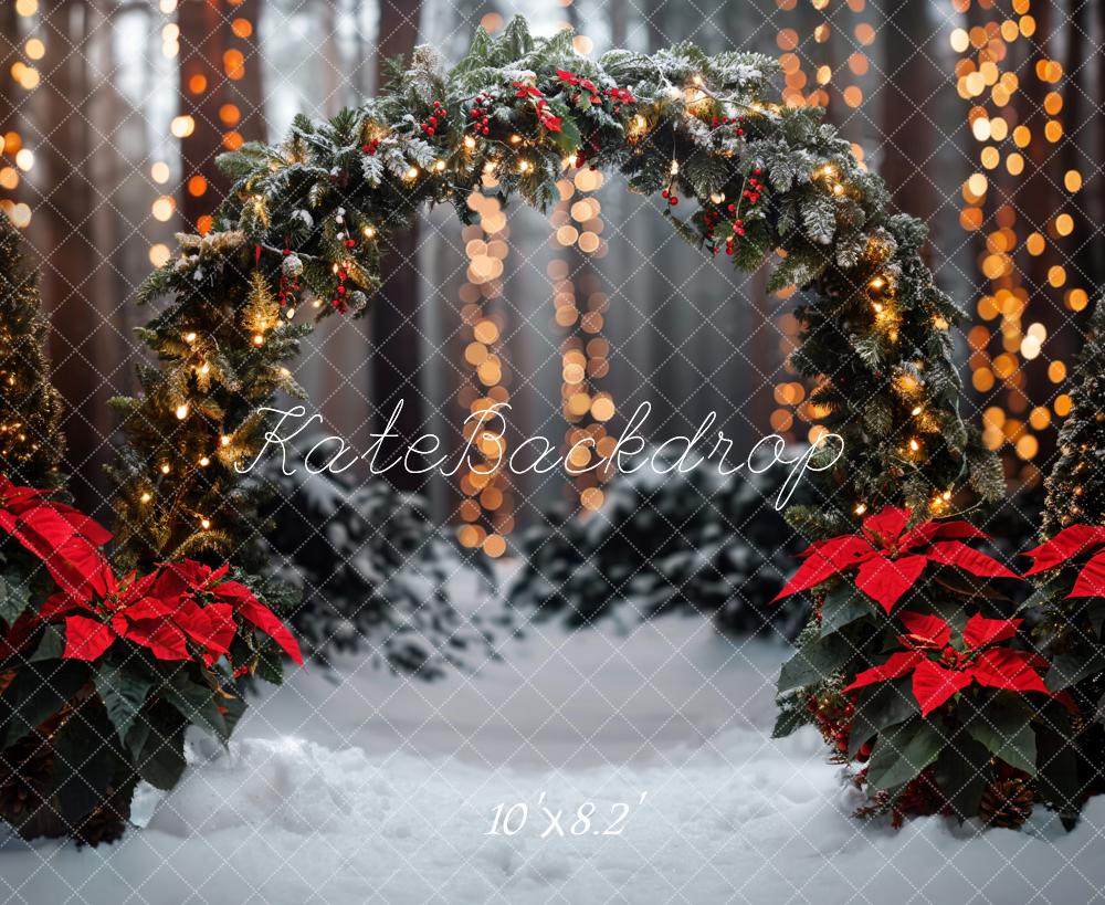 Kate Christmas Forest Green Arch Backdrop Designed by Emetselch