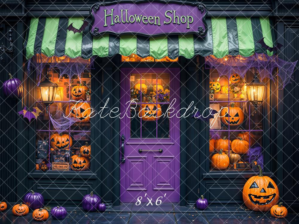 Kate Halloween Shop Pumpkin Lanterns Backdrop Designed by Emetselch