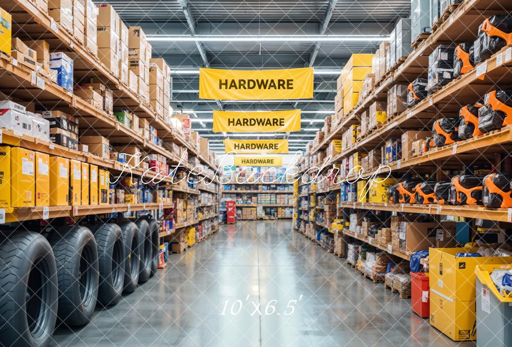 Kate Hardware Store Warehouse Shelves Backdrop Designed by Emetselch