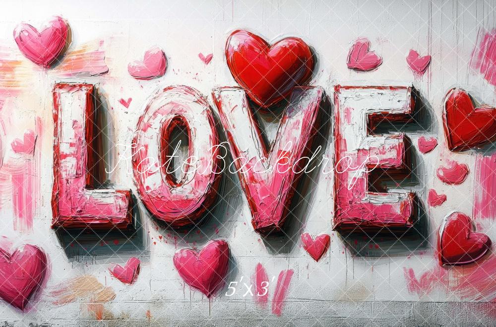 Kate Valentine Love Graffiti Heart Wall Backdrop Designed by Mini MakeBelieve