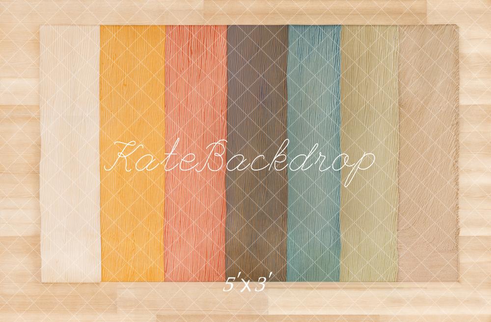 Colorful Wooden Floor Backdrop Designed by Kate Image