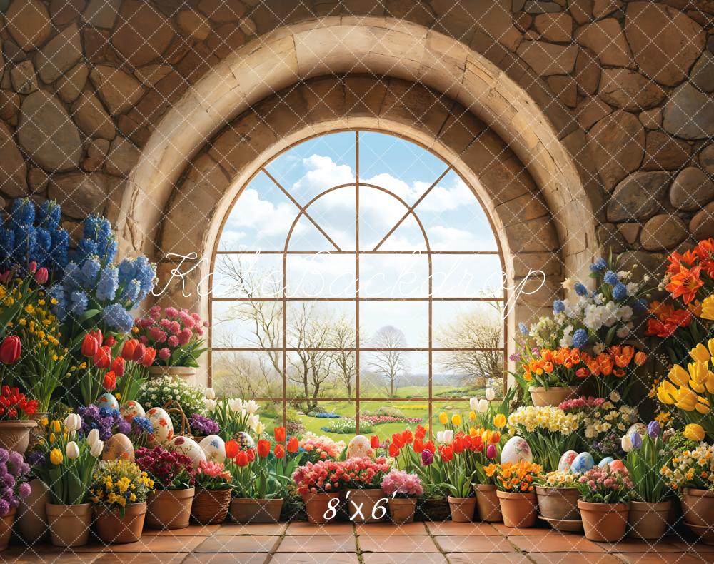 Kate Easter Garden Window Floral Backdrop Designed by Emetselch