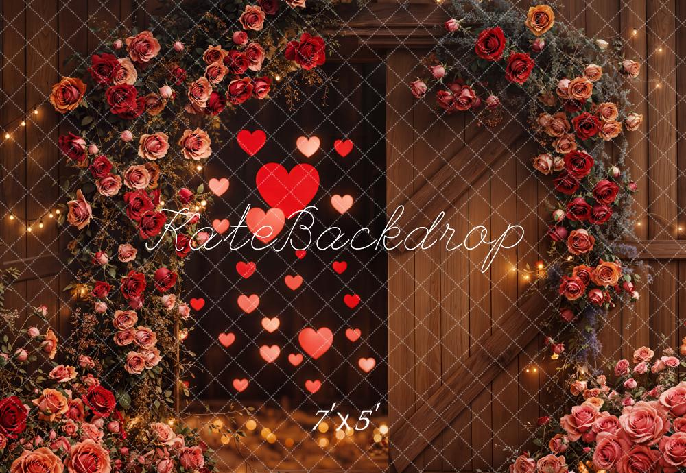 Kate Valentine's Day Romantic Flower Barn Backdrop Designed by Emetselch