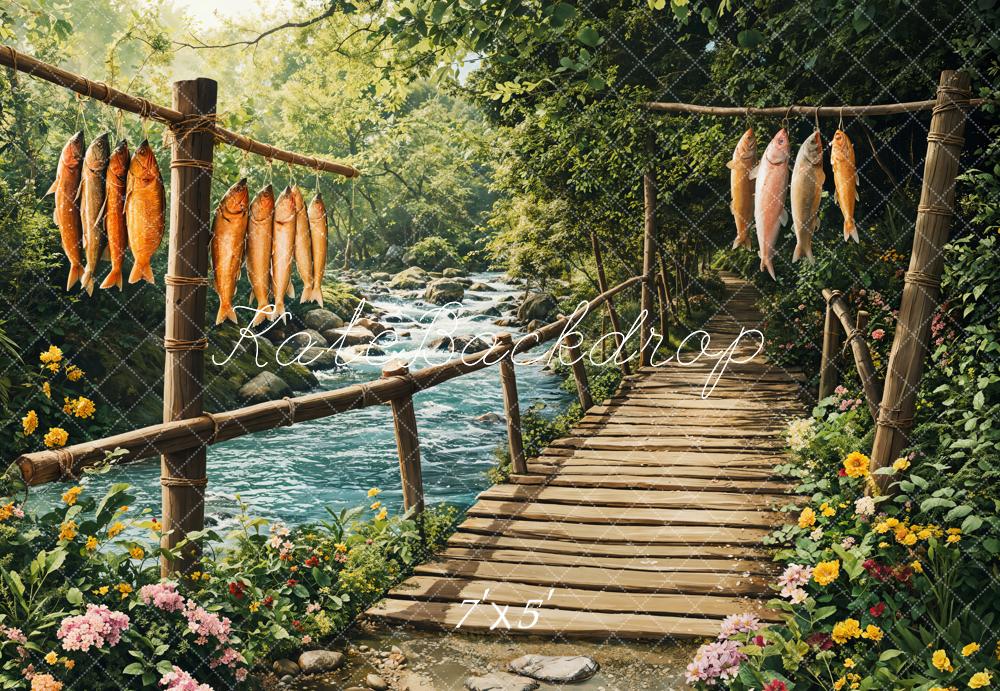 Kate Rustic Bridge Fish River Backdrop Designed by Emetselch