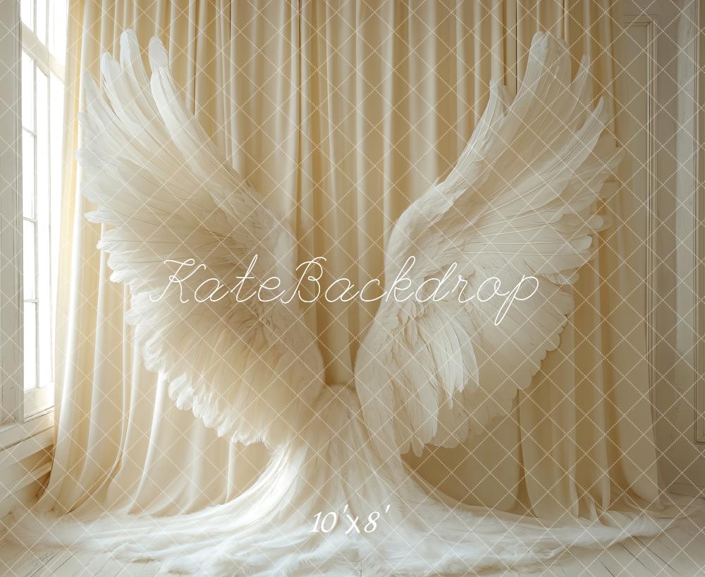 Kate Angel Wings Curtain Cream White Backdrop Designed by Emetselch