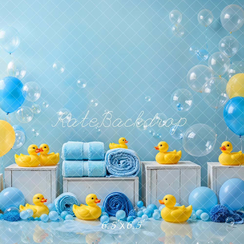 Kate Cake Smash Duck Balloon Shower Backdrop Designed by Emetselch