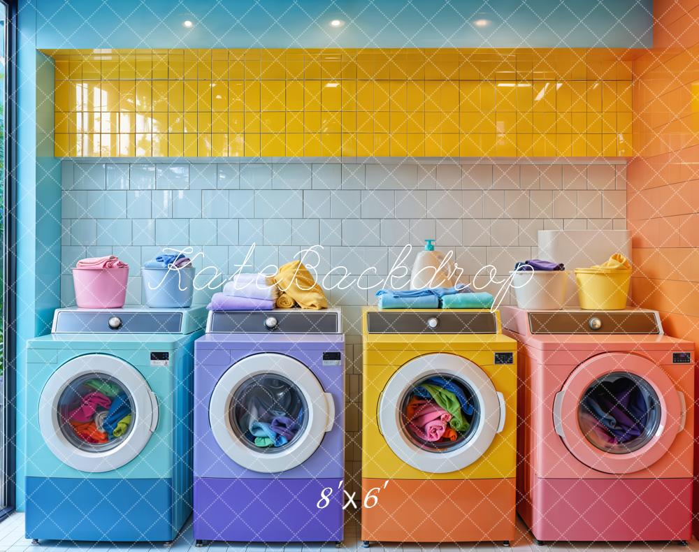 TEST Kate Colorful Laundry Room Backdrop Designed by Emetselch