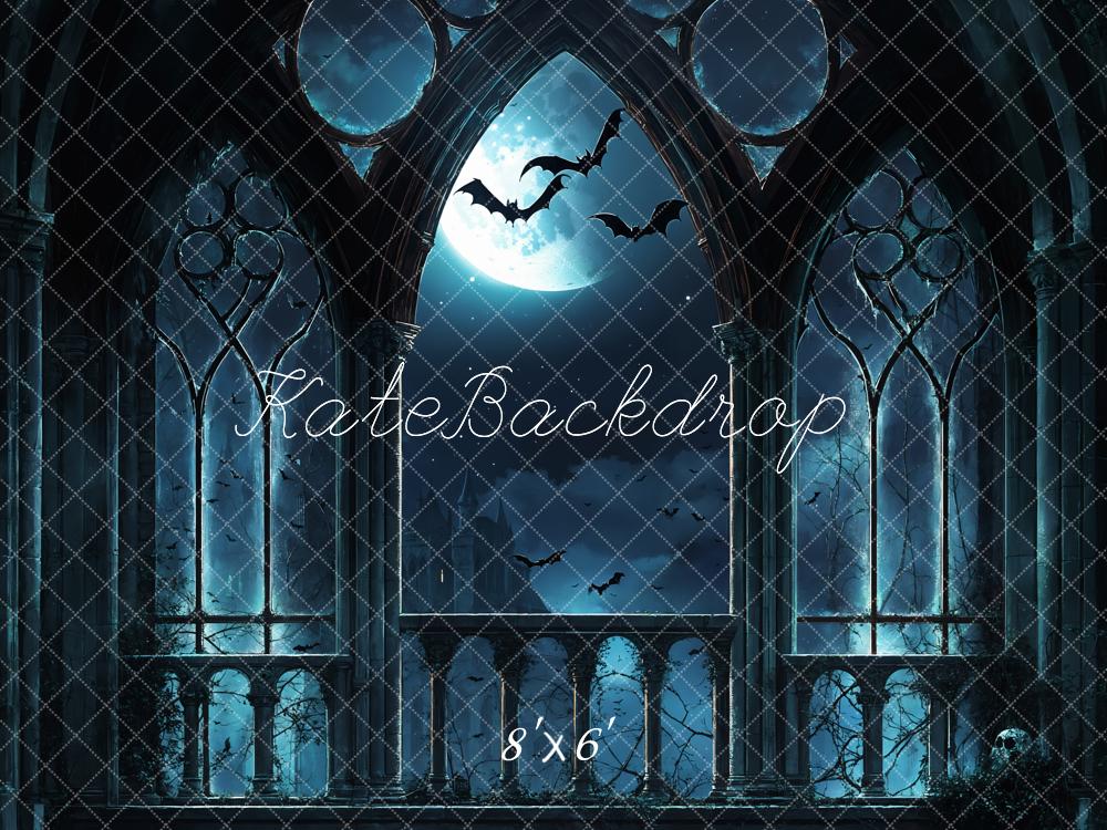 Halloween Gothic Castle Moonlight Foto Achtergrond Designed by Emetselch