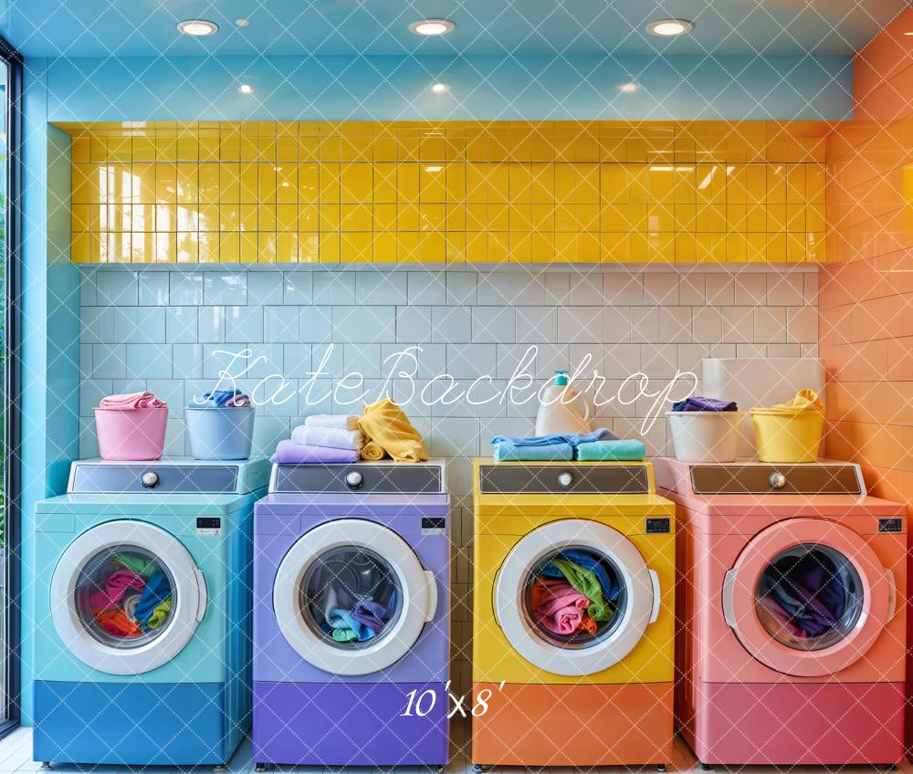 TEST Kate Colorful Laundry Room Backdrop Designed by Emetselch