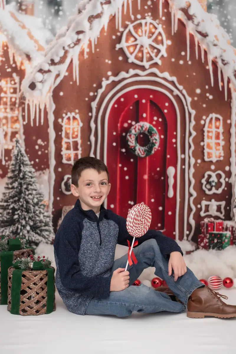 Kate Christmas Gingerbread Houses Snowy Backdrop Designed by Emetselch