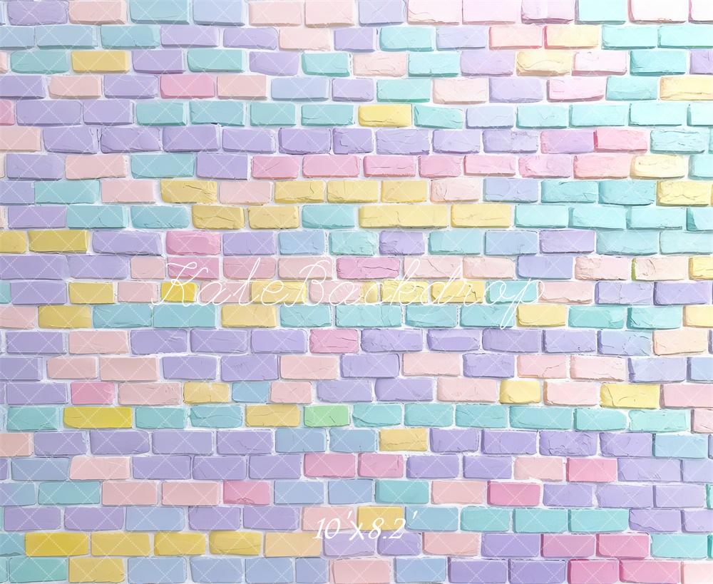 Kate Pastel Brick Wall Backdrop Designed by Mini MakeBelieve