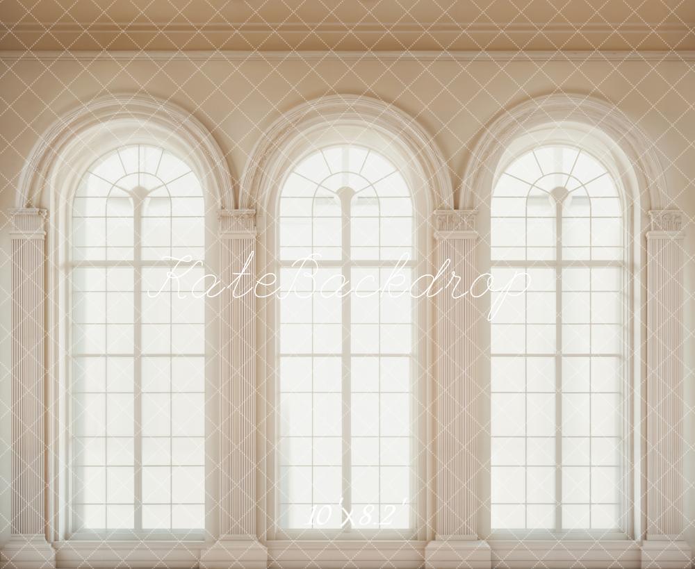 Kate Retro White Arched Windows Backdrop Designed by Emetselch