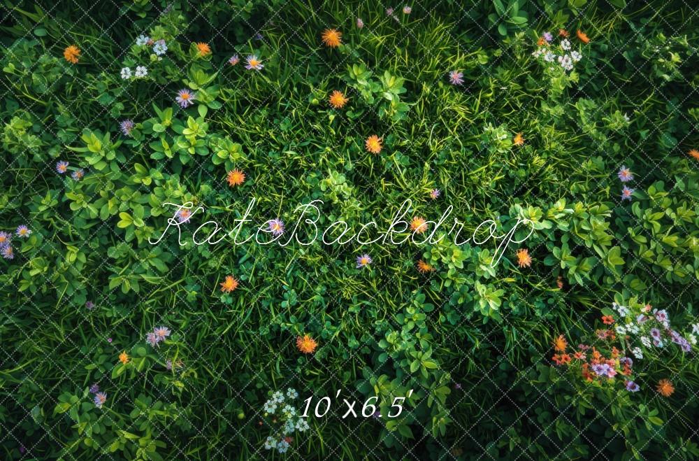 Spring Floral Greenery Grass Floor Foto Achtergrond Designed by Mini MakeBelieve